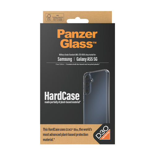 PanzerGlass ® HardCase Transparent w. D3O® Samsung Galaxy A55 5G mobile phone case