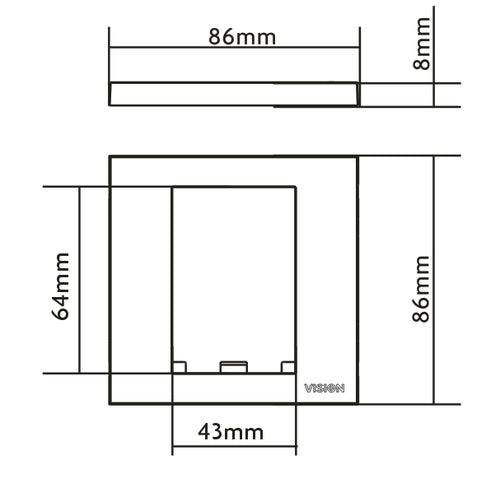 Vision TC3 SURR1G wall plate/switch cover