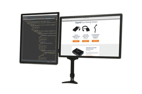 StarTech.com BNDSTSDUAL Dual Monitor Sitz-Steh-Arbeitsplatz - Schwarz, Multimedia-Ständer