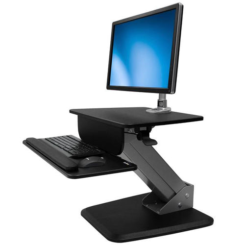 StarTech.com BNDSTSPIVOT Multimediawagen mit Sitz-/Stehfunktion – 12" schwarze Arbeitsstation aus Stahl und Holz