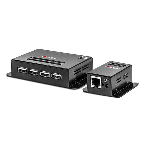 USB 2.0 Cat.6 Extender 50m 4 Port Network Transmitter Receiver 480Mbit/s
