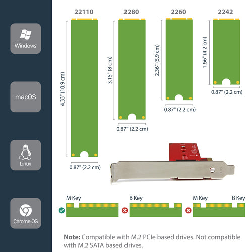 StarTech.com PEX4M2E1 interface cards/adapter