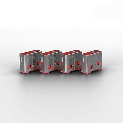 USB Port Blocker Pack of 4 Pink Type-A Blocking Keys