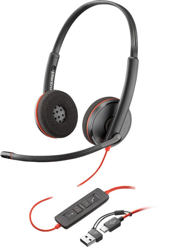HP Poly Blackwire 3320 Stereo USB-C Headset – Kabelgebunden, Microsoft Teams-zertifiziert, Schwarz