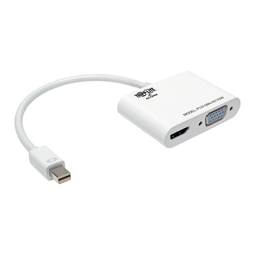 Keyspan Mini DisplayPort to VGA/HDMI Video Converter Adapter 4K 30Hz White 6-in