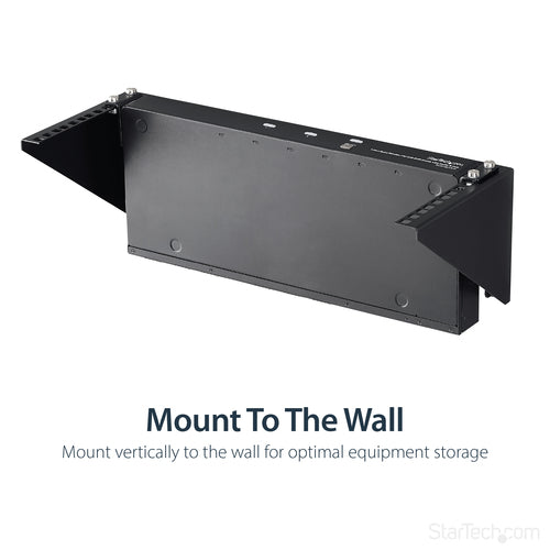 StarTech.com RK419WALLV Wall Mount Rack - 4U Steel Bracket for 19in Equipment | 56.7 kg Capacity | Black