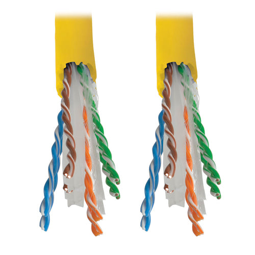 Cat6 Gigabit-Ethernet-Kabel 305m Massivkern UTP Gelb Rolle