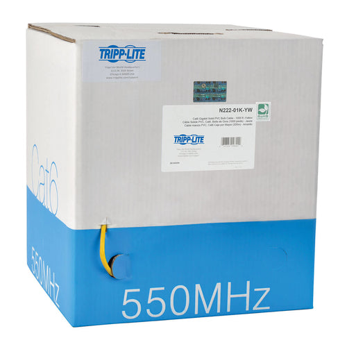 Cat6 Gigabit-Ethernet-Kabel 305m Massivkern UTP Gelb Rolle