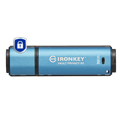 Kingston IronKey Vault Privacy 50 USB Flash Drive 32GB - AES-256 Encrypted