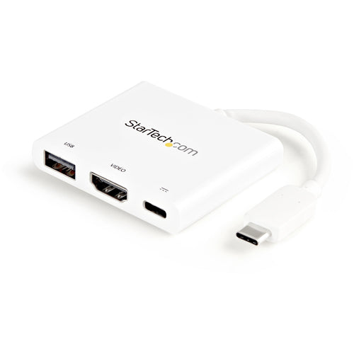 StarTech.com CDP2HDUACPW USB-C Multiport Adapter – 60W Power Delivery, 4K HDMI, USB 3.0 – Weiß