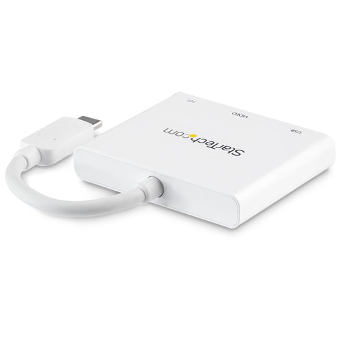 StarTech.com CDP2HDUACPW USB-C Multiport Adapter – 60W Power Delivery, 4K HDMI, USB 3.0 – Weiß