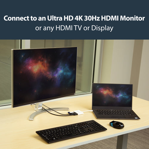 StarTech.com CDP2HDUACPW USB-C Multiport Adapter – 60W Power Delivery, 4K HDMI, USB 3.0 – Weiß