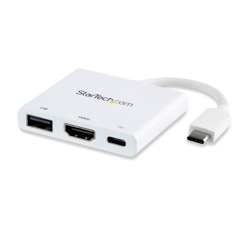 StarTech.com CDP2HDUACPW USB-C Multiport Adapter – 60W Power Delivery, 4K HDMI, USB 3.0 – Weiß