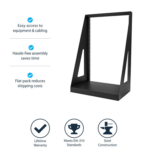 16U Heavy-Duty Desktop-Serverschrank Schwarz 19 Zoll Open Frame Netzwerk-Rack