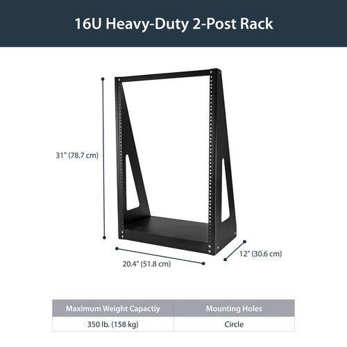 16U Heavy-Duty Desktop-Serverschrank Schwarz 19 Zoll Open Frame Netzwerk-Rack