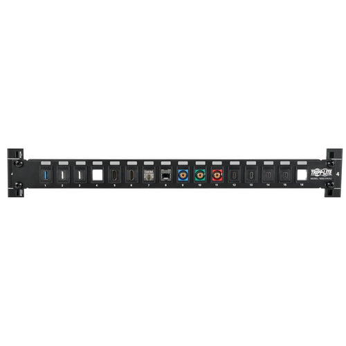 16-Port Rack-Mount Patch Panel Unshielded Multimedia Keystone RJ45 HDMI USB Cat5e/6