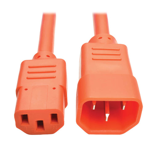 Power Cable C13 to C14 Tripp Lite 10A 250V 6ft SJT Orange