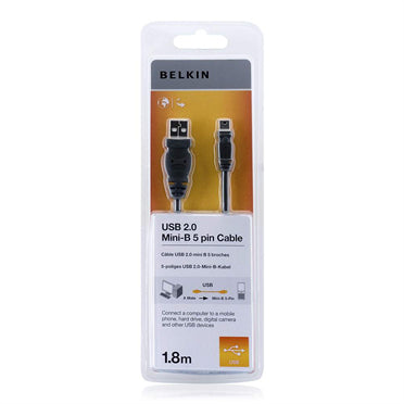Belkin USB 2.0 A/Mini USB B, 1.8m USB cable