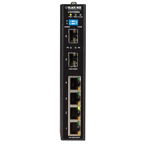 Network Switch Black Box LGH1006A Gigabit Ethernet Full Duplex Wall Mountable