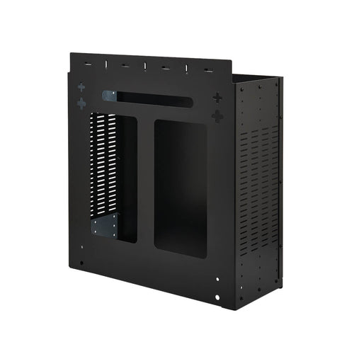 Vertikal montiertes 4U Mini-Rack-Gehäuse aus schwarzem Stahl zur Wandmontage