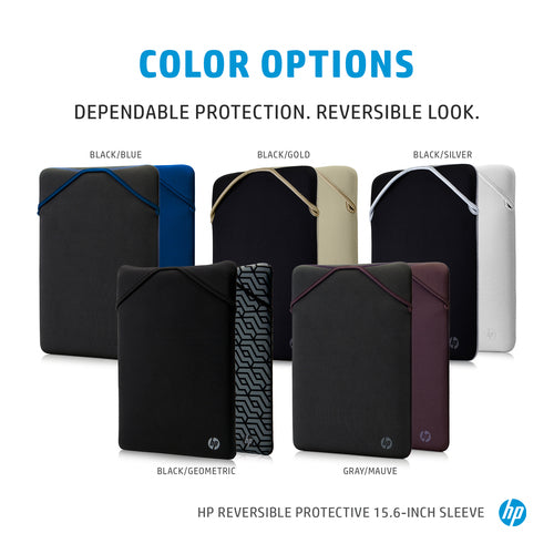 HP Protective Reversible 15.6 Gray/Mauve Laptop Sleeve