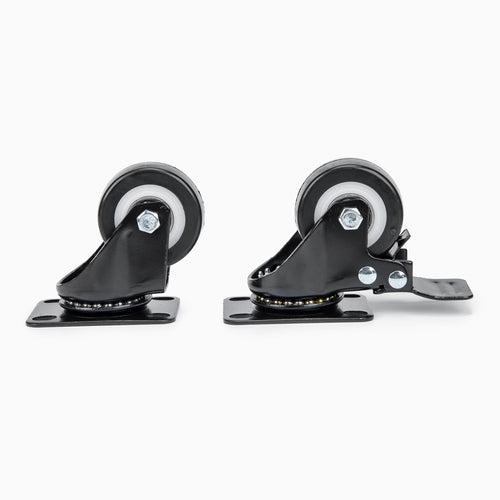 Castor Wheels Rack Accessory Black Stainless Steel 4pcs