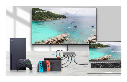 4K 60Hz HDMI Switch 3-Port with Remote Control Automatic Switching