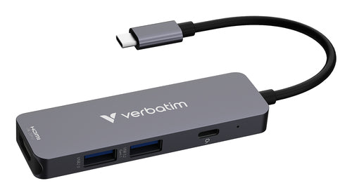USB-C Multiport Hub Verbatim 4 Ports 3840x2160 5000Mbit/s Grau