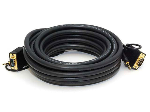 Audio Video Cable Monoprice VGA to 3.5mm Male-Male 7.62m