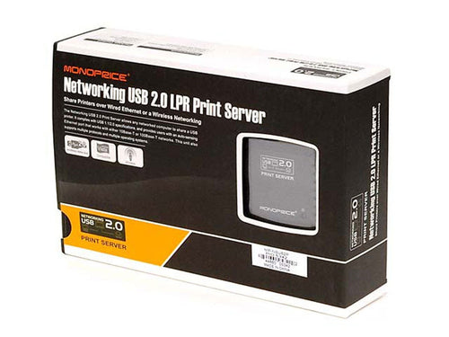 Print Server Monoprice 5342 Ethernet 100 Mbps For Multiple Printers