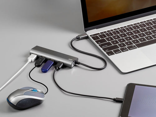 USB Hub Monoprice 14908 3.2 Gen 1 2x Type-C 1x Type-A Black Grey