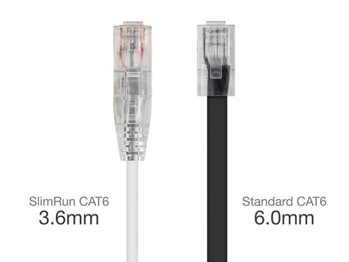 Cat6 UTP Networking Cable 3ft SlimRun Monoprice RJ-45 White