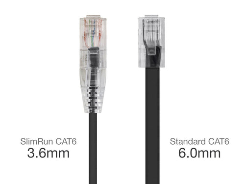 Networking Cable Monoprice 7ft SlimRun Cat6 UTP RJ-45 Black