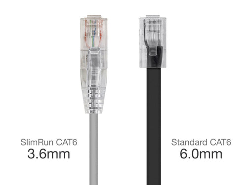 Networking Cable Monoprice 1ft SlimRun Cat6 U/UTP RJ-45 Grey