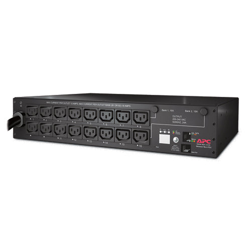 APC AP7911B Switched Power Distribution Unit (PDU) - 2U, 16 AC Outlets, Black
