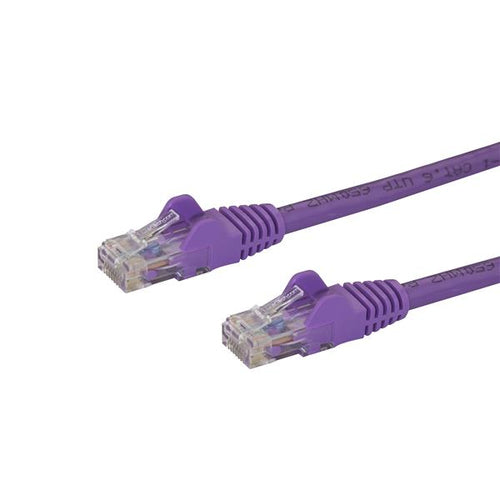 10m CAT6 Ethernet Cable StarTech.com 650MHz Snagless U/UTP RJ45 Purple