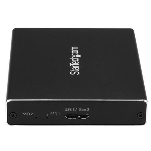 StarTech.com Dual-Slot M.2 SATA SSD Enclosure - USB 3.1 RAID - Black