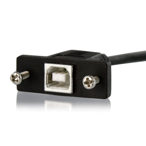 StarTech 0,3 m USB B auf B Kabel für Panelmontage - F/M, USB 2.0, Schwarz