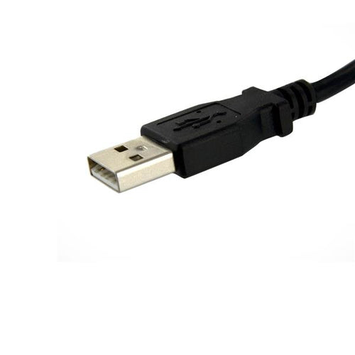 1 ft USB A to A Panel Mount Cable USB 2.0 Male/Female Black