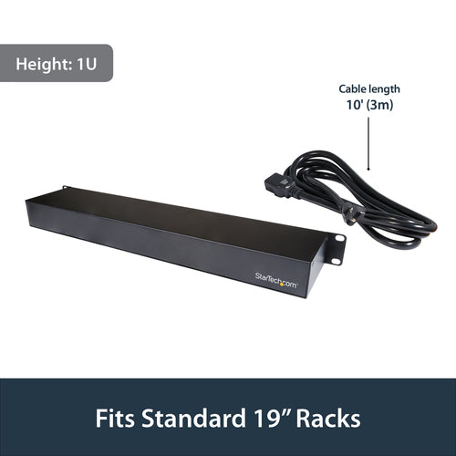 StarTech.com PDU08C13H 1U Rackmount-Stromverteilerleiste – 8-Port, 16 A, 240 V