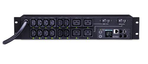 CyberPower PDU81008 2U Metered Monitored Switched Power Distribution Unit mit 16 AC-Steckdosen