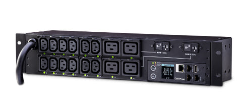 CyberPower PDU81008 2U Metered Monitored Switched Power Distribution Unit mit 16 AC-Steckdosen