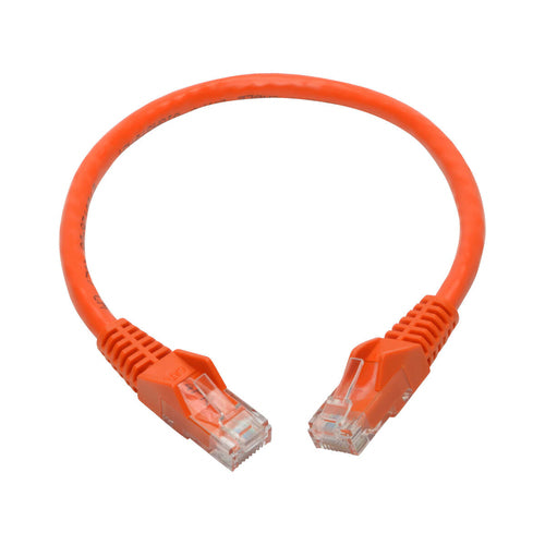 Cat6 Gigabit Ethernet Cable Snagless Molded PoE 1ft Orange Tripp Lite