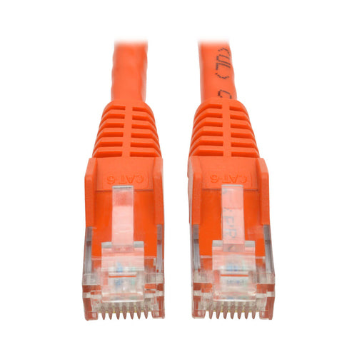 Cat6 Gigabit Ethernet Cable Snagless Molded PoE 1ft Orange Tripp Lite