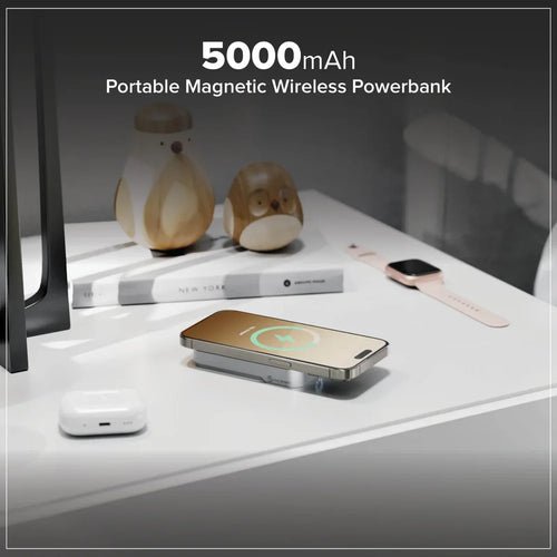 ALOGIC Matrix+ 3-in-1 Magnetisches Ladedock – 5000mAh Powerbank für iPhone, Apple Watch, AirPods – Schwarz, Silber