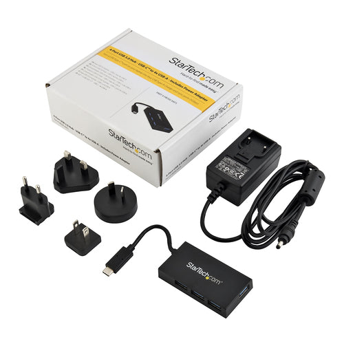 StarTech.com HB30C4AFS 4-Port USB-C Hub with 4 USB-A Ports - USB 3.0/3.1 SuperSpeed Charging