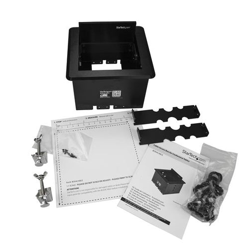 Cable Organizer StarTech BOX4CABLE Aluminium Steel Black Table Top