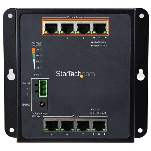 Industrieller 8-Port Gigabit PoE Switch 30W Power Over Ethernet gehärtet