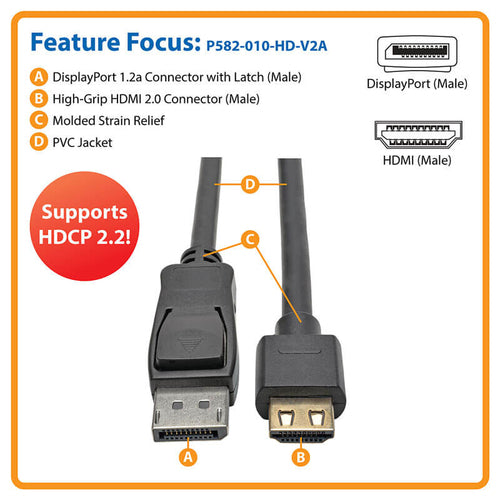 Tripp Lite P582-010-HD-V2A video cable adapter