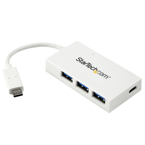 StarTech.com 4 Port USB C Hub - USB 3.1 Gen 1 Adapter - Portable White Hub